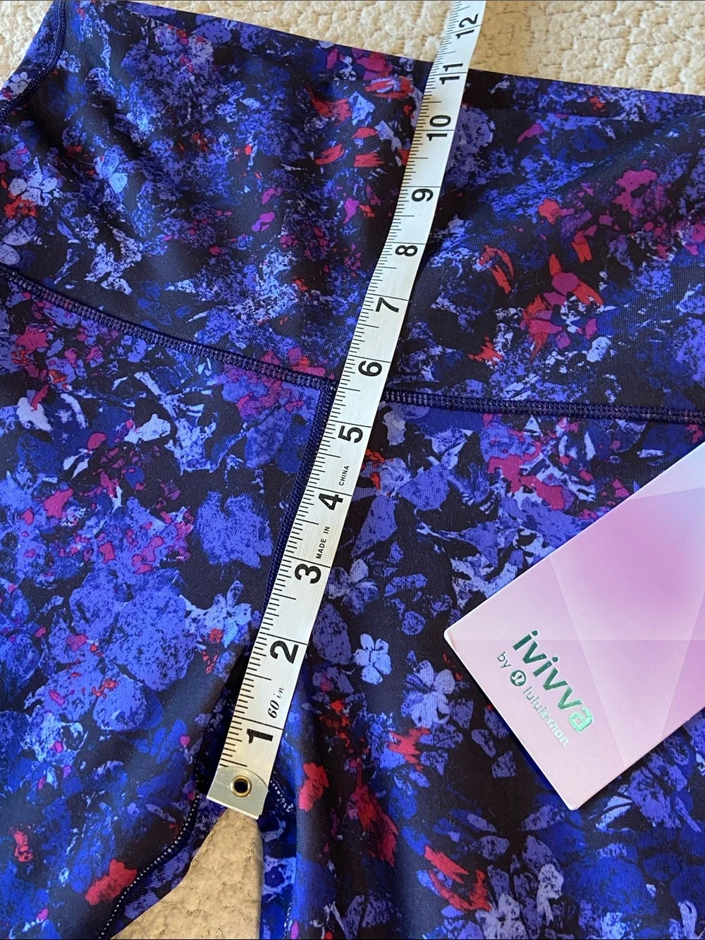 Ivivva rhythmic tight tech mesh vibrant floral print breathable Size 14 Girls